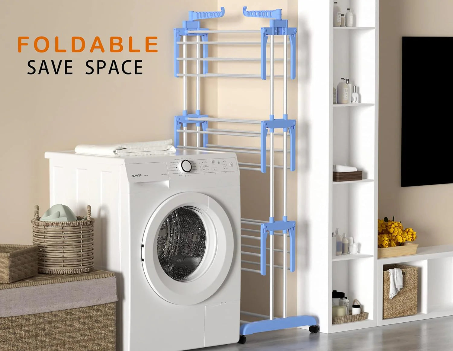 HOMIDEC™ 4-Tier - منشر الملابس الذكي 4 طوابق من الستانلس ستيل القابل للطي